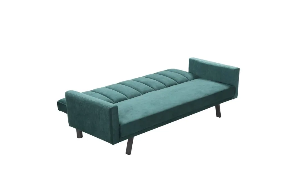 Sofa rozkładana ARMANDO VELVET ciemnozielona trzyosobowa do salonu | MIRAT.
