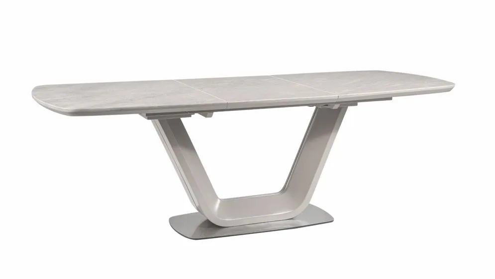 Stół ARMANI CERAMIC160(220)x90 szary mat z systemem rozkładania motylkowego | MIRAT. styl GLAMOUR
