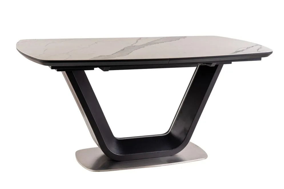 Czarno biały marmurowy stół rozkładany do jadalni i salonu elegancki ARMANI CERAMIC