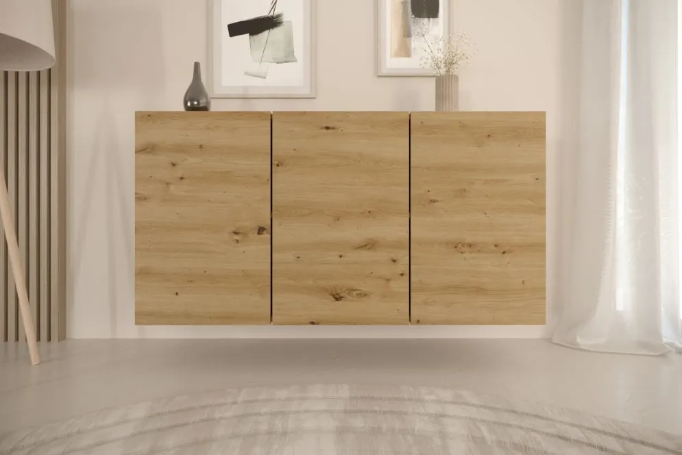 Komoda GABI 160cm dąb artisan wisząca bezuchwytowa I sklep meblowy MIRAT.  kolekcja GABI