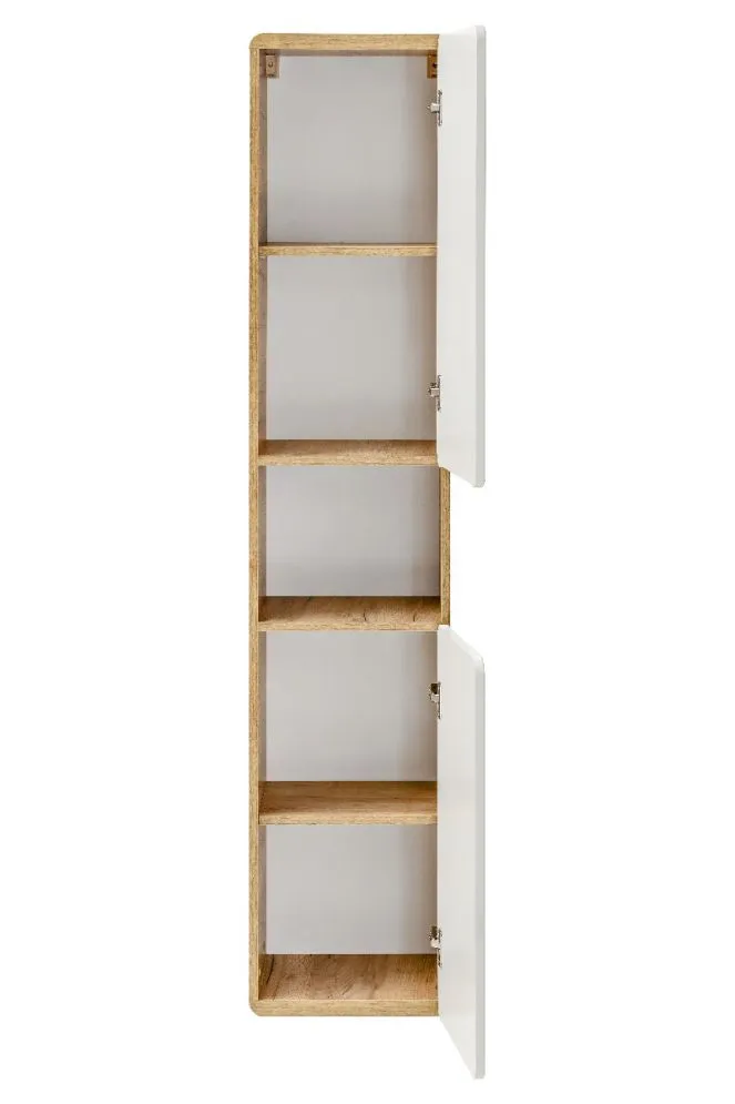 Szafka łazienkowa ARUBA 35 cm biała/dąb słupek | MIRAT. w stylu kolekcja ARUBA