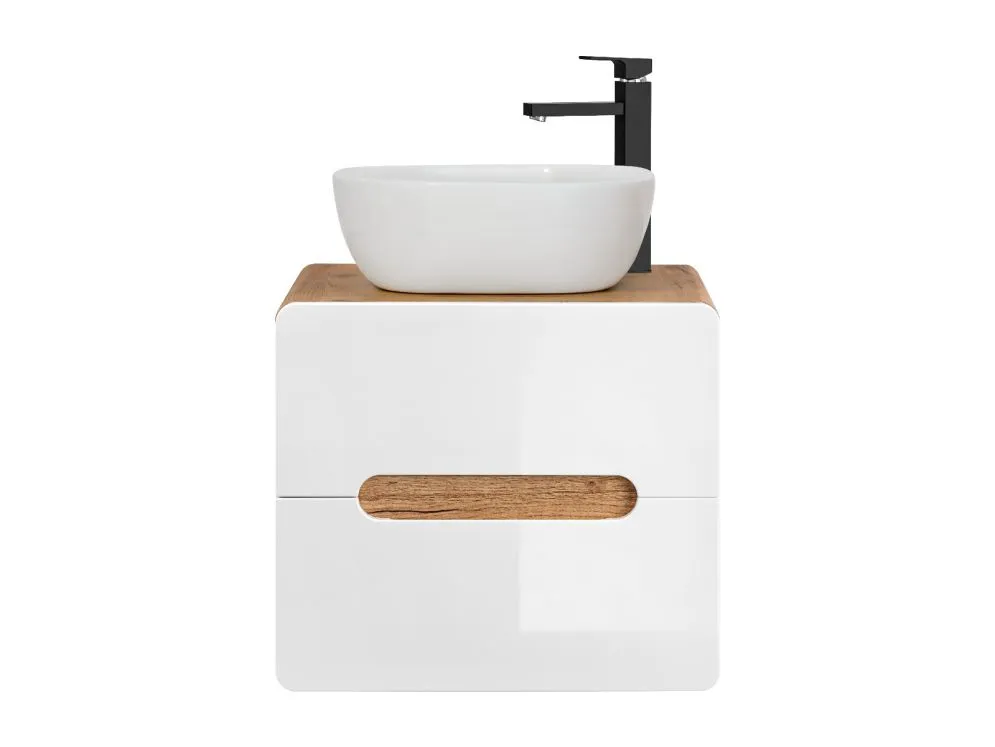 Szafka pod umywalkę nablatową ARUBA 60 cm biała/dąb | MIRAT. w stylu  kolekcja ARUBA