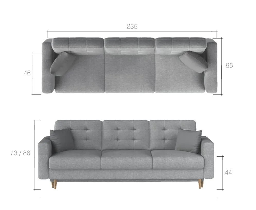Sofa rozkładana z funkcją spania ASGARD VELVET zielona w stylu skandynawskim | MIRAT. styl GLAMOUR, SKANDYNAWSKI