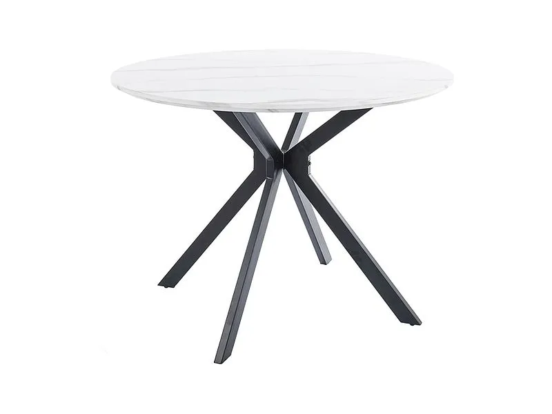 Stół okrągły ASTER 100x100 biały marmur/czarny w stylu glamour I sklep meblowy MIRAT. styl GLAMOUR