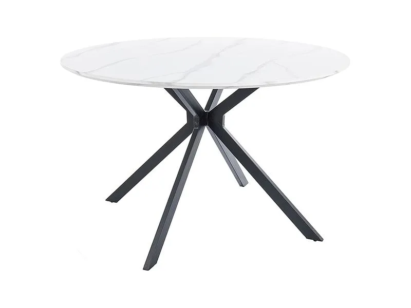 Stół okrągły ASTER 120x120 biały marmur/czarny nowoczesny I sklep meblowy MIRAT. styl GLAMOUR