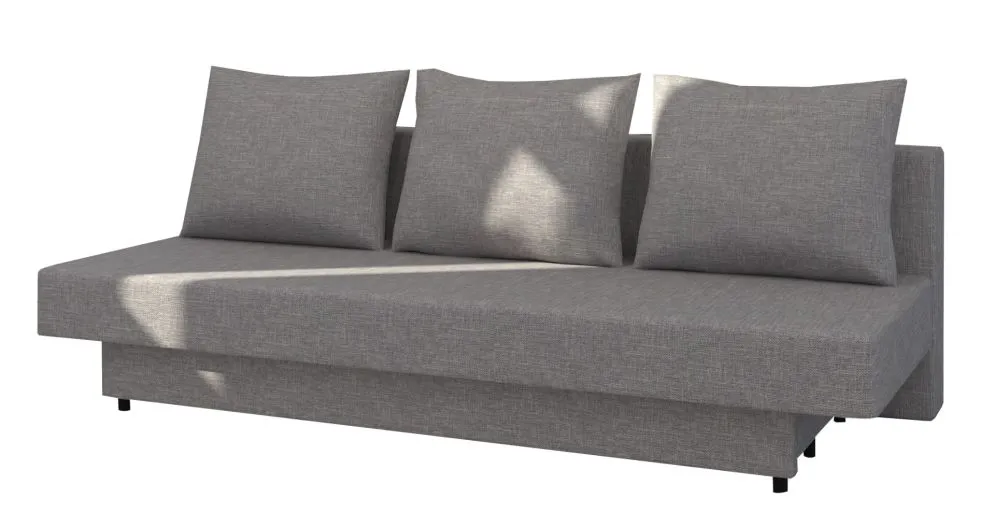 Sofa rozkładana z funkcją spania AMAZA szara z pojemnikiem na pościel | MIRAT.