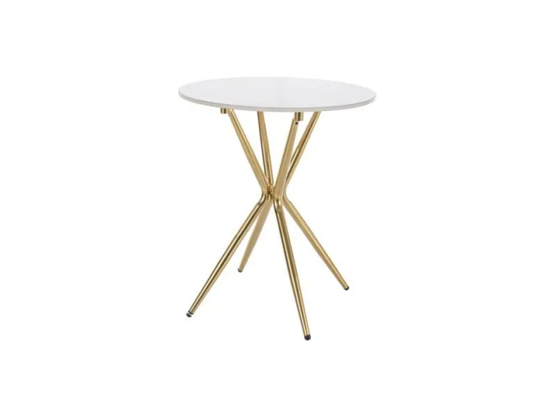 Stolik kawowy AZALIA CERAMIC 50x50 biały marmur/złoty w stylu glamour I sklep meblowy MIRAT. styl GLAMOUR