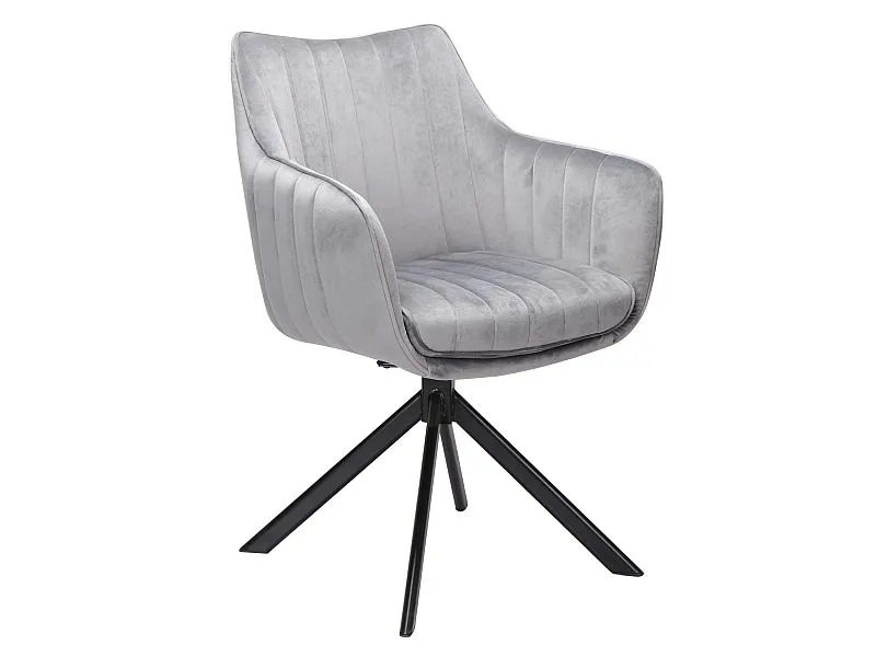 Krzesło AZALIA VELVET szare welurowe pikowane | MIRAT. w stylu GLAMOUR, LOFT kolekcja