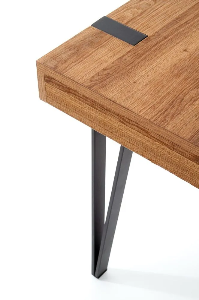 Biurko B-39 orzech miodowy/czarne komputerowe | MIRAT. w stylu LOFT kolekcja