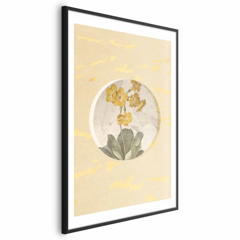 Plakat Kwiat w kole 29,7x42 cm z ramą czarną z marginesem | MIRAT.