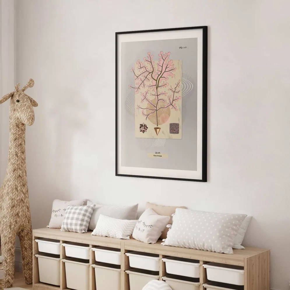 Plakat Tajemnicze drzewko 21x30 cm z ramą czarną z marginesem | MIRAT.