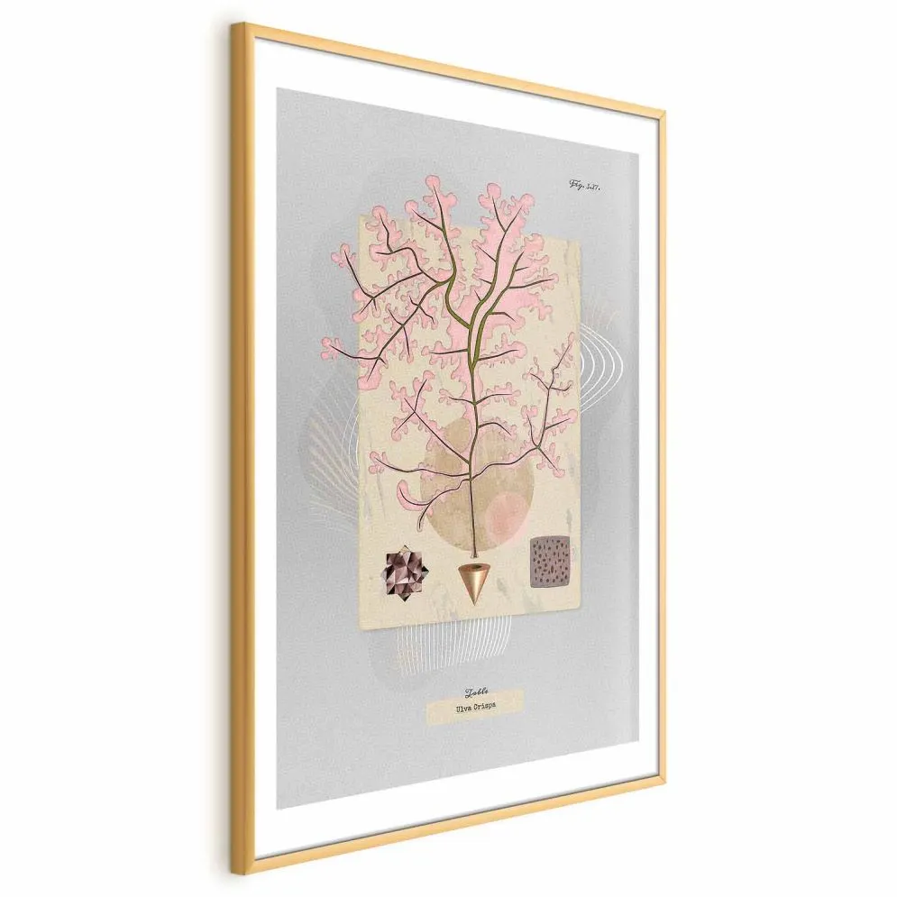 Plakat Tajemnicze drzewko 60x90 cm z ramą złotą z marginesem | MIRAT.