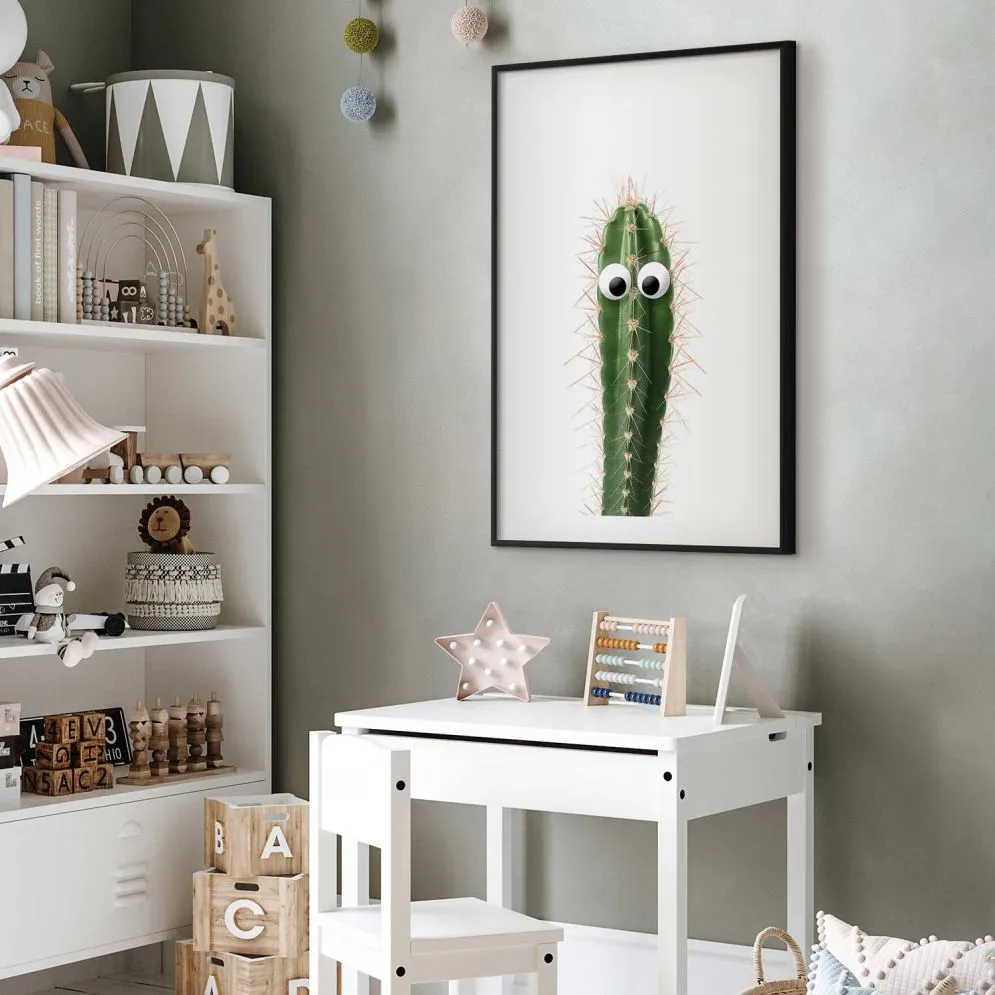 Plakat Żywy kaktus 40x60 cm z ramą czarną z marginesem | MIRAT.