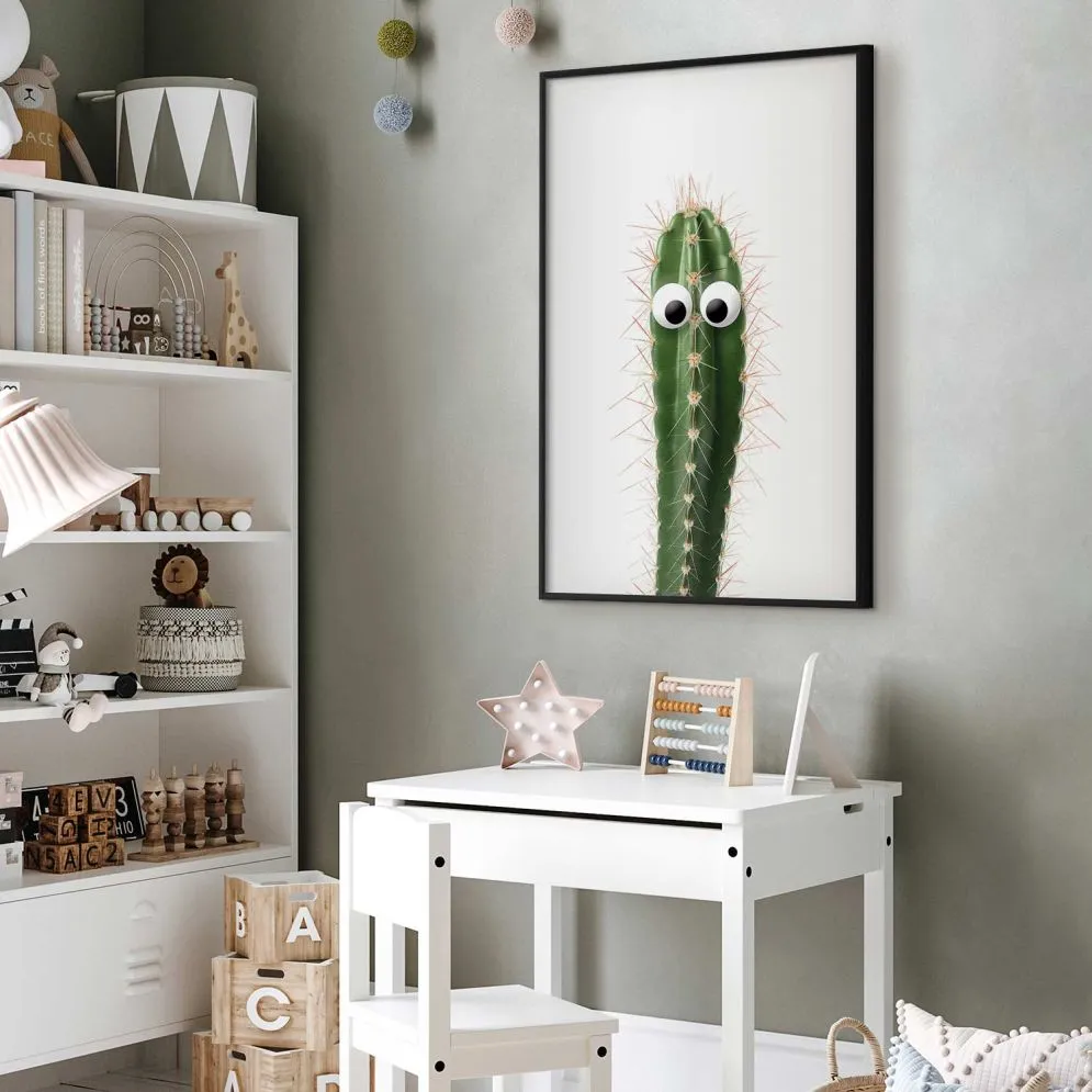 Plakat Żywy kaktus 21x30 cm z ramą czarną bez marginesu | MIRAT.