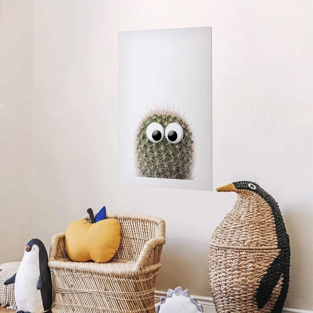 Plakat Kaktus z oczami 21x30 cm bez ramy z marginesem | MIRAT.