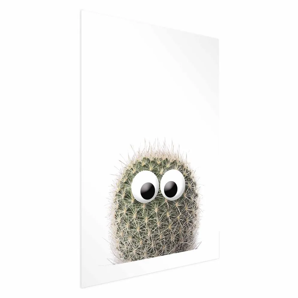 Plakat Kaktus z oczami 21x30 cm bez ramy z marginesem | MIRAT.