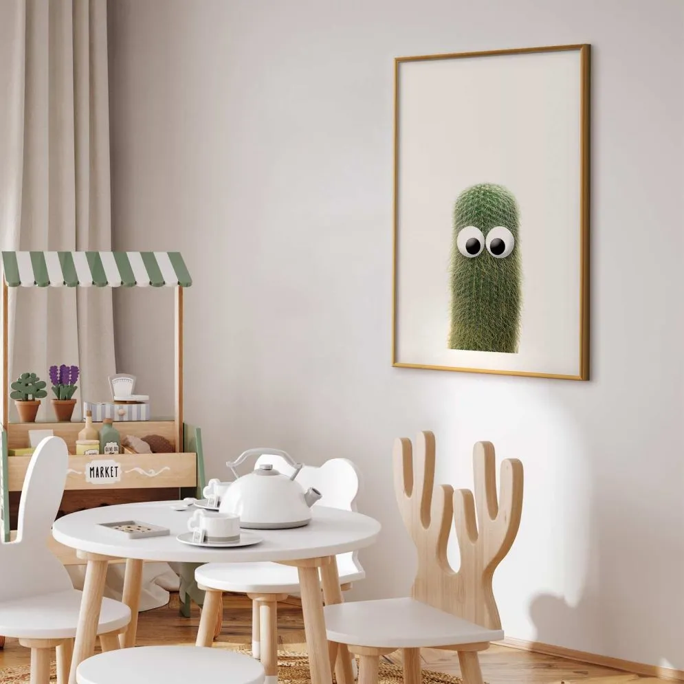 Plakat Kłujący przyjaciel 21x30 cm z ramą złotą z marginesem | MIRAT.