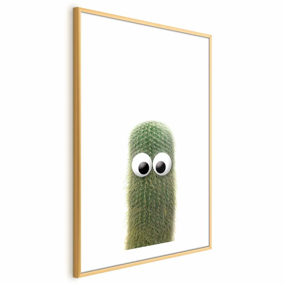 Plakat Kłujący przyjaciel 21x30 cm z ramą złotą z marginesem | MIRAT.
