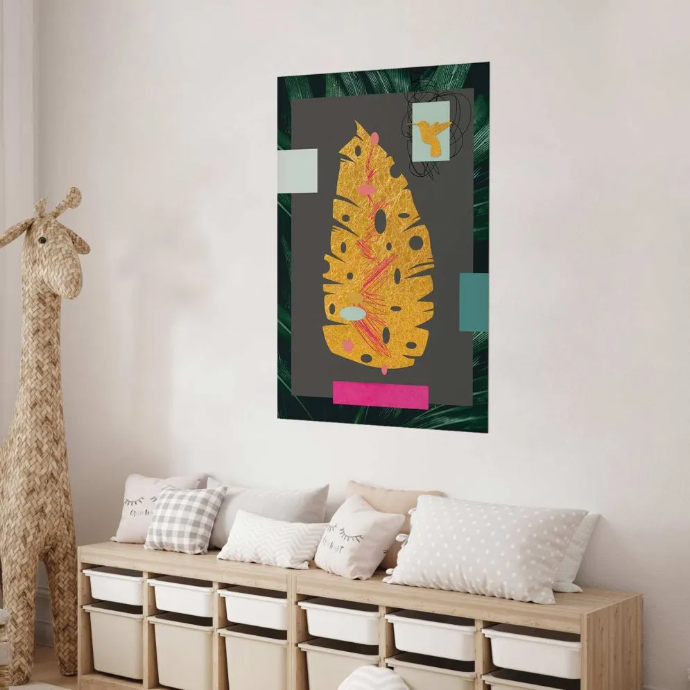 Plakat złotą liść 29,7x42 cm bez ramy bez marginesu | MIRAT.