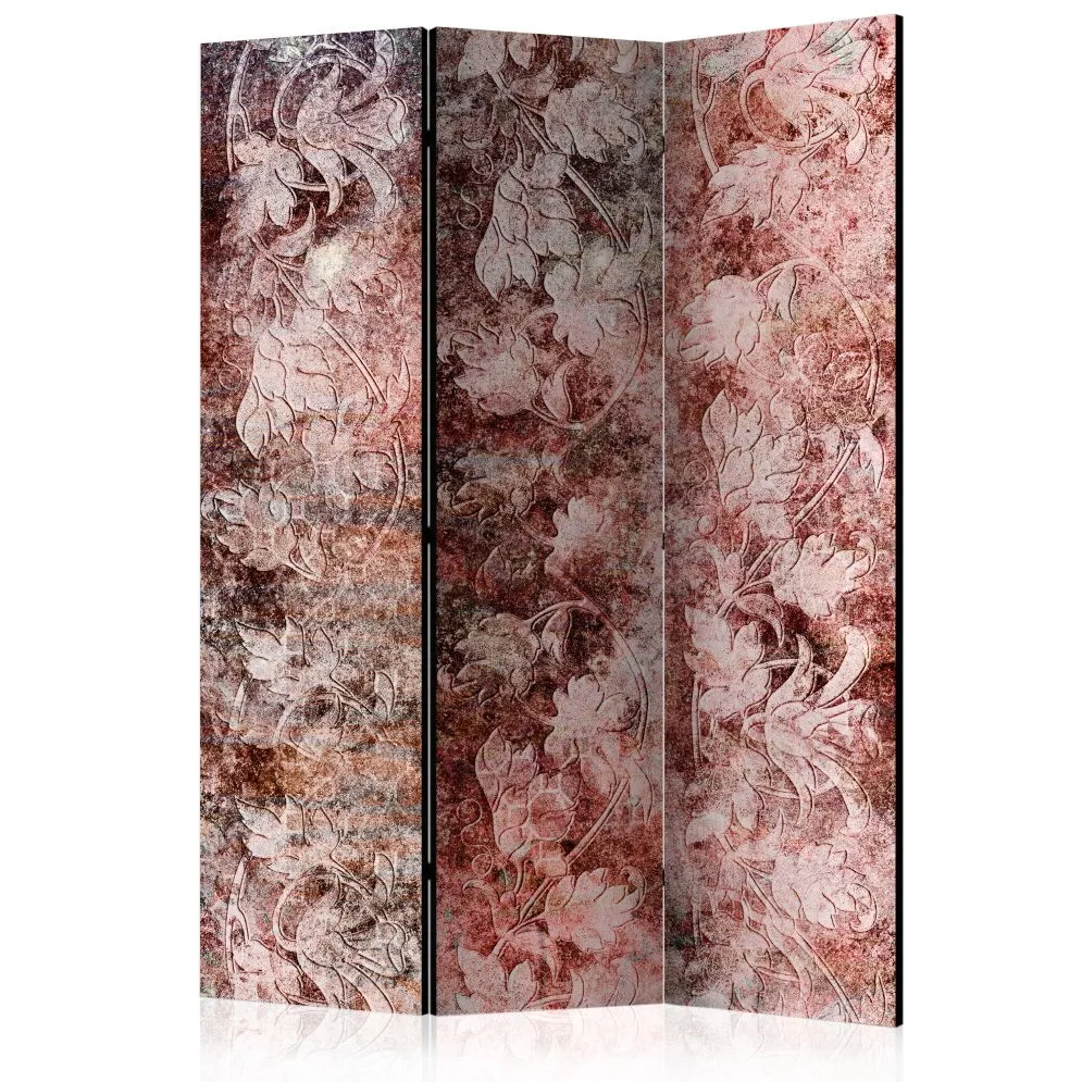 Parawan jednostronny Kwiaty 135x172 cm 3-częściowy czarny | MIRAT.
