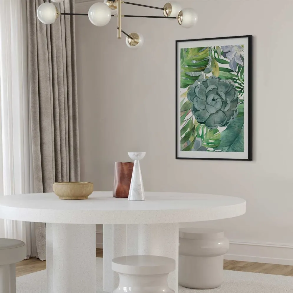 Plakat Tropikalna flora 21x30 cm z ramą czarną z marginesem | MIRAT.
