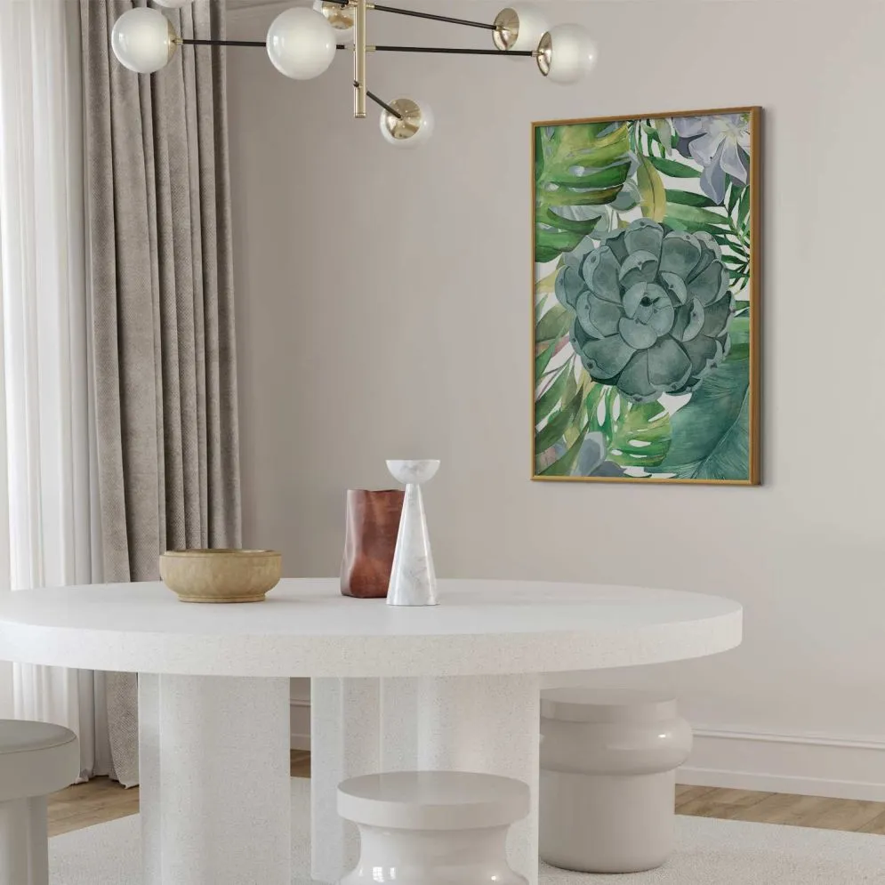 Plakat Tropikalna flora 21x30 cm z ramą złotą bez marginesu | MIRAT.