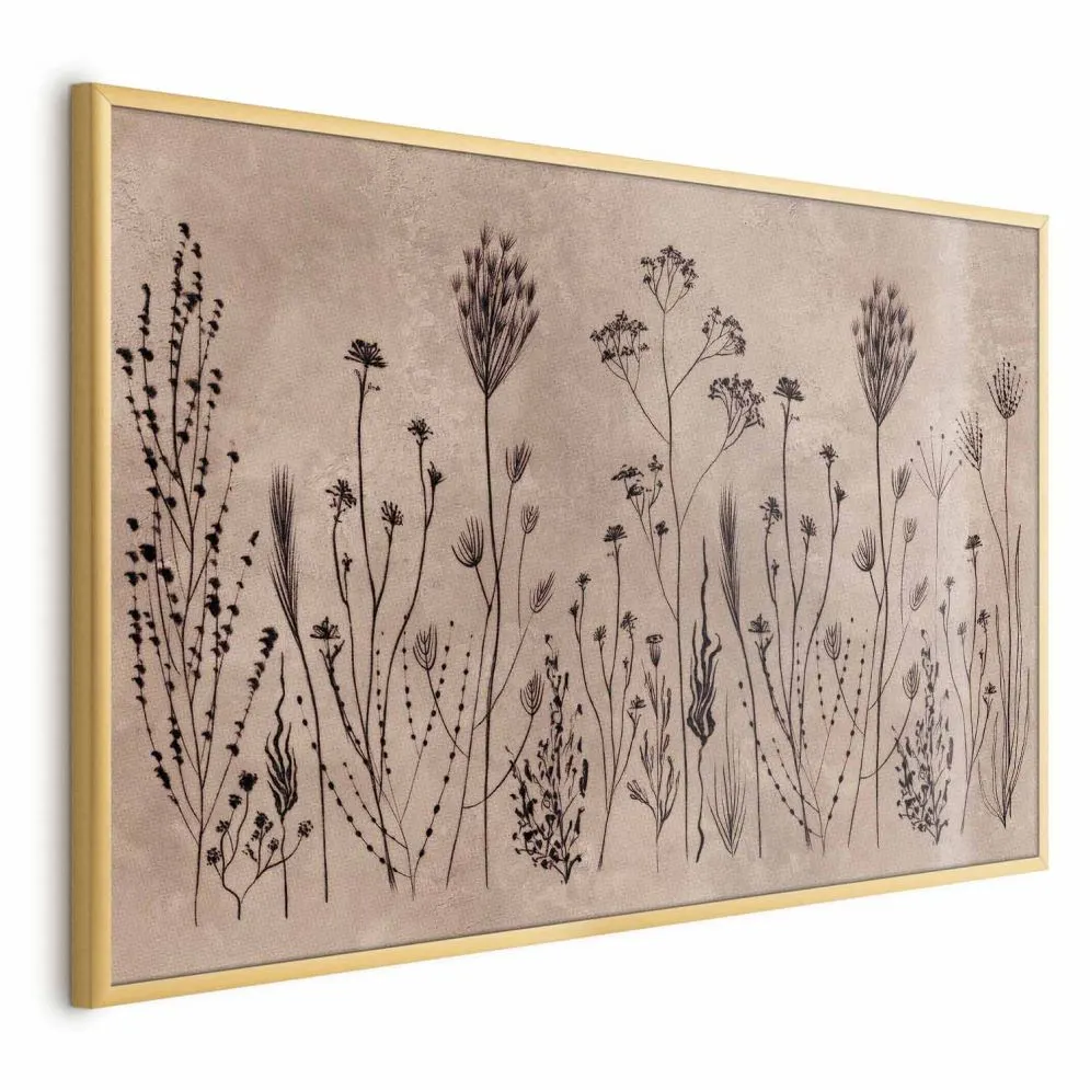 Plakat Polne kwiaty 42x29,7 cm z ramą złotą bez marginesu | MIRAT.