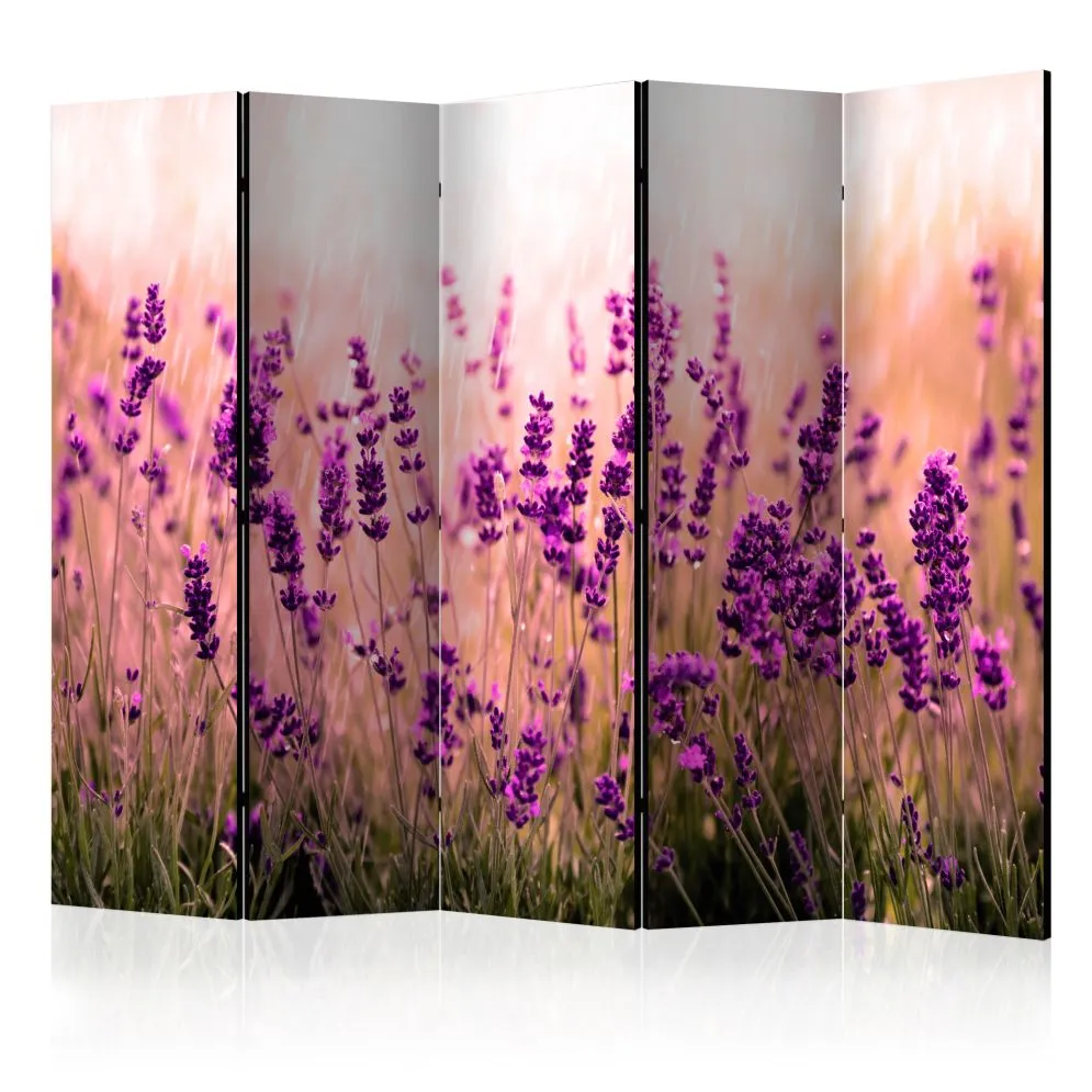 Parawan dwustronny Kwiaty 225x172 cm 5-częściowy różowy | MIRAT.
