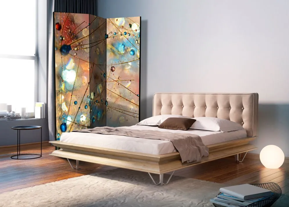 Parawan dwustronny Kwiaty 135x172 cm 3-częściowy wielokolorowy | MIRAT.