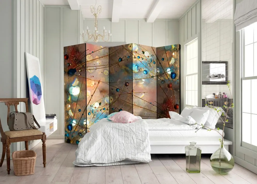 Parawan akustyczny Kwiaty 225x172 cm 3-częściowy wielokolorowy | MIRAT.