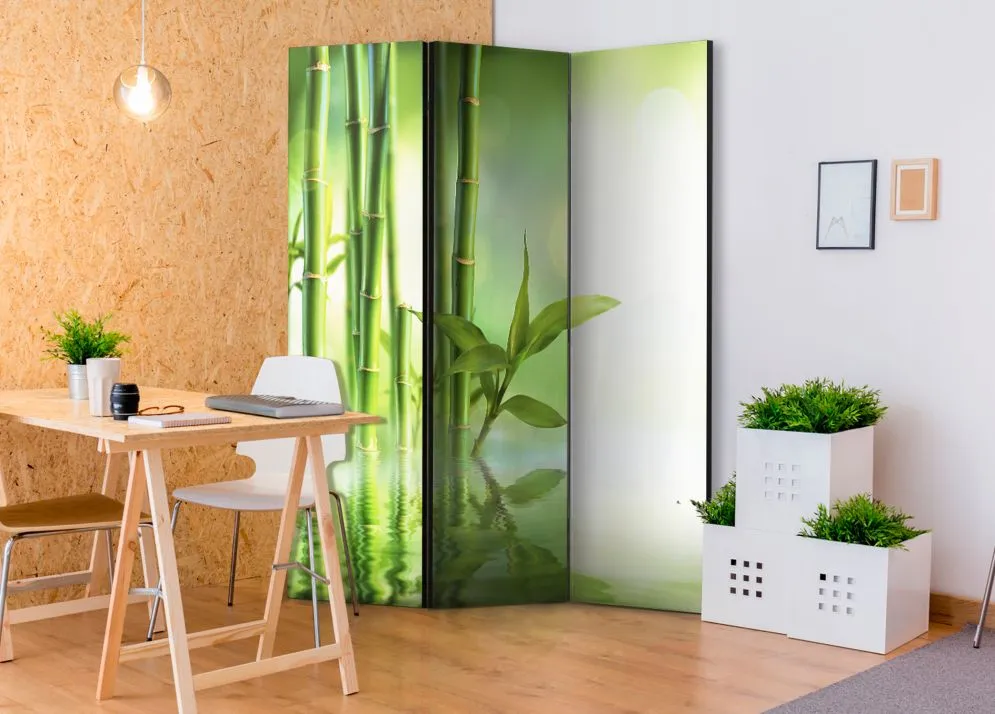 Parawan jednostronny Orient 135x172 cm 3-częściowy zielony | MIRAT.