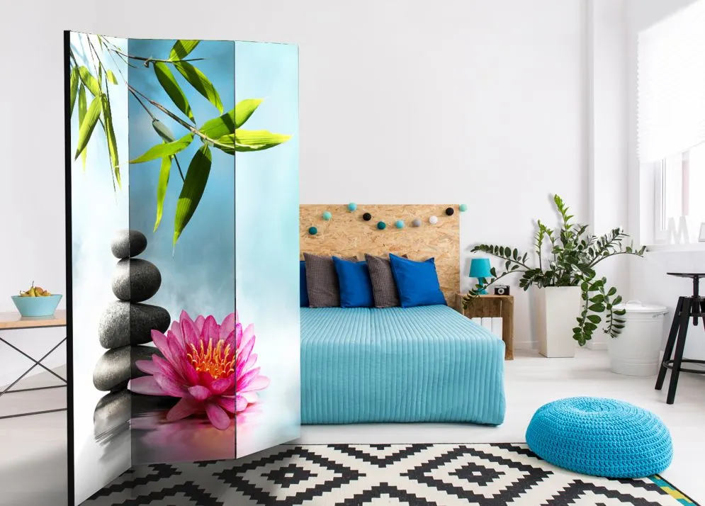 Parawan jednostronny Orient 135x172 cm 3-częściowy szary | MIRAT.