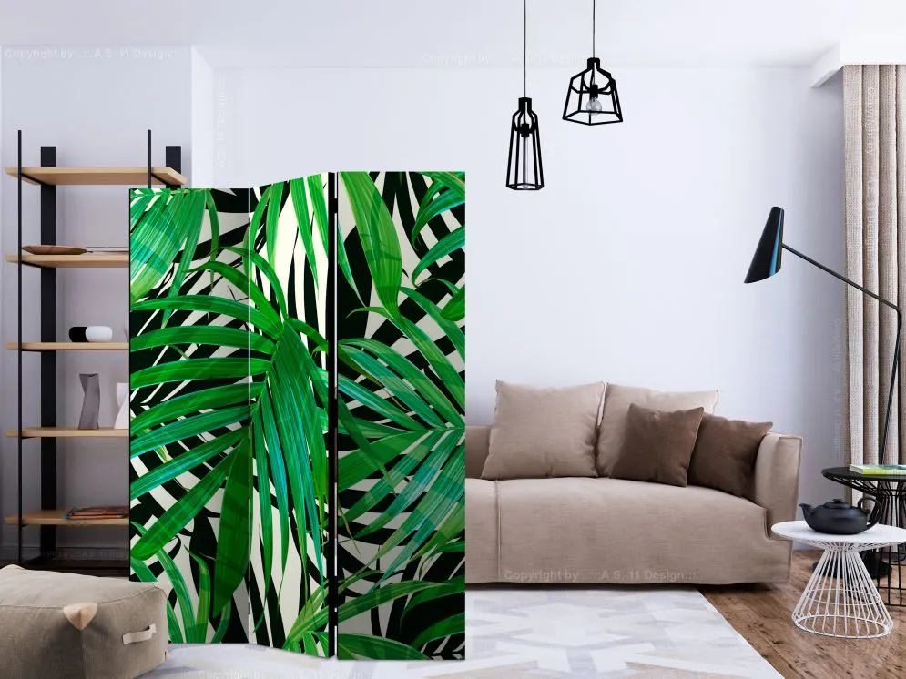 Parawan akustyczny Liście 135x172 cm 3-częściowy zielony | MIRAT.