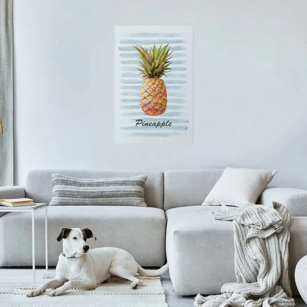 Plakat Ananas i paski 21x30cm bez ramy bez marginesu | MIRAT. kolekcja b-B-0348-ao-a