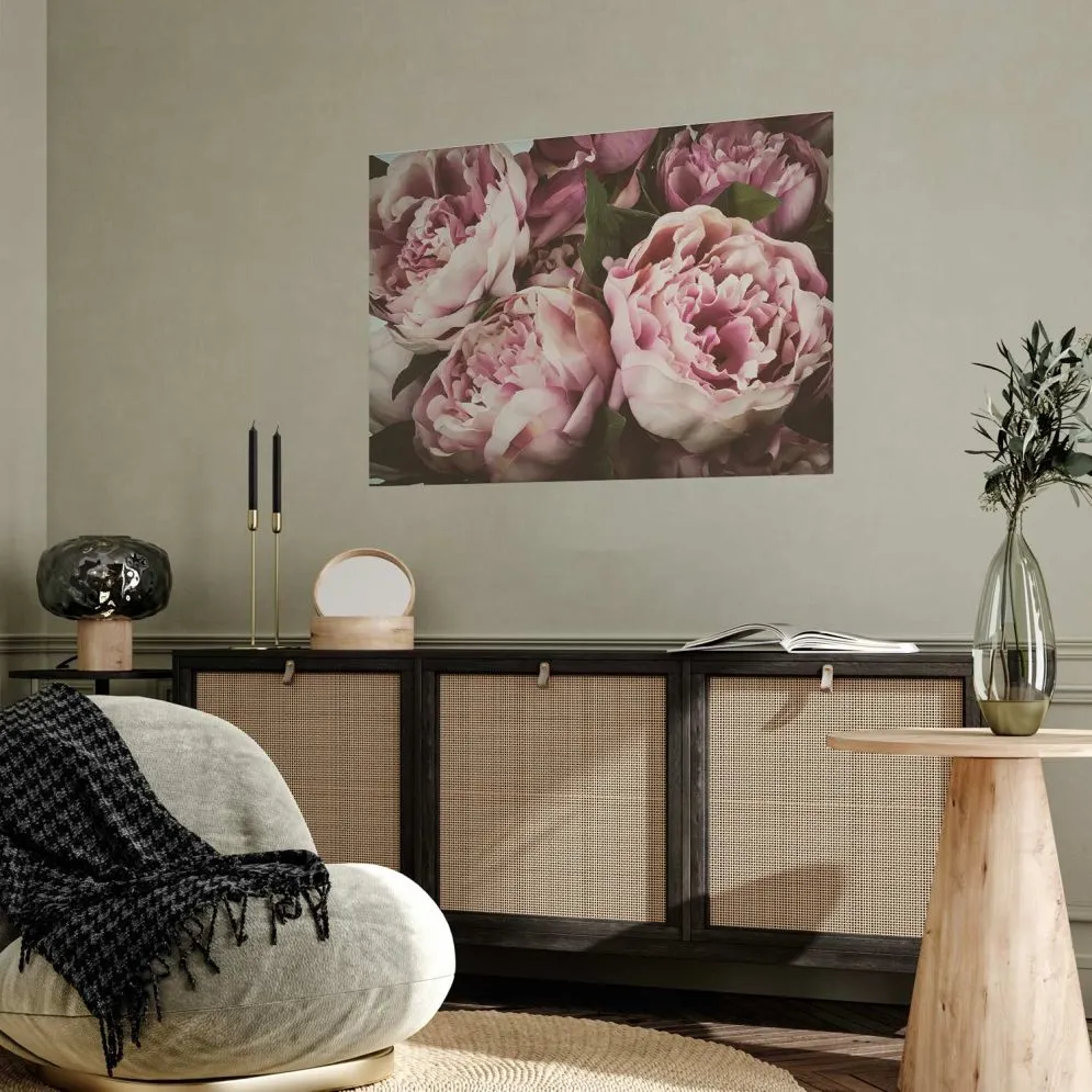 Plakat Różowe piwonie 30x21 cm bez ramy bez marginesu | MIRAT.