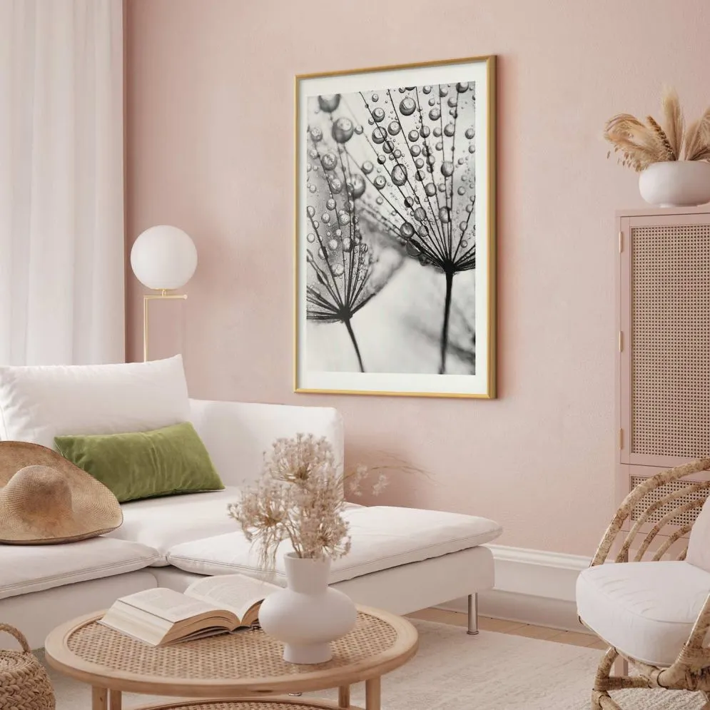 Plakat Rosa 29,7x42 cm z ramą złotą z marginesem | MIRAT.