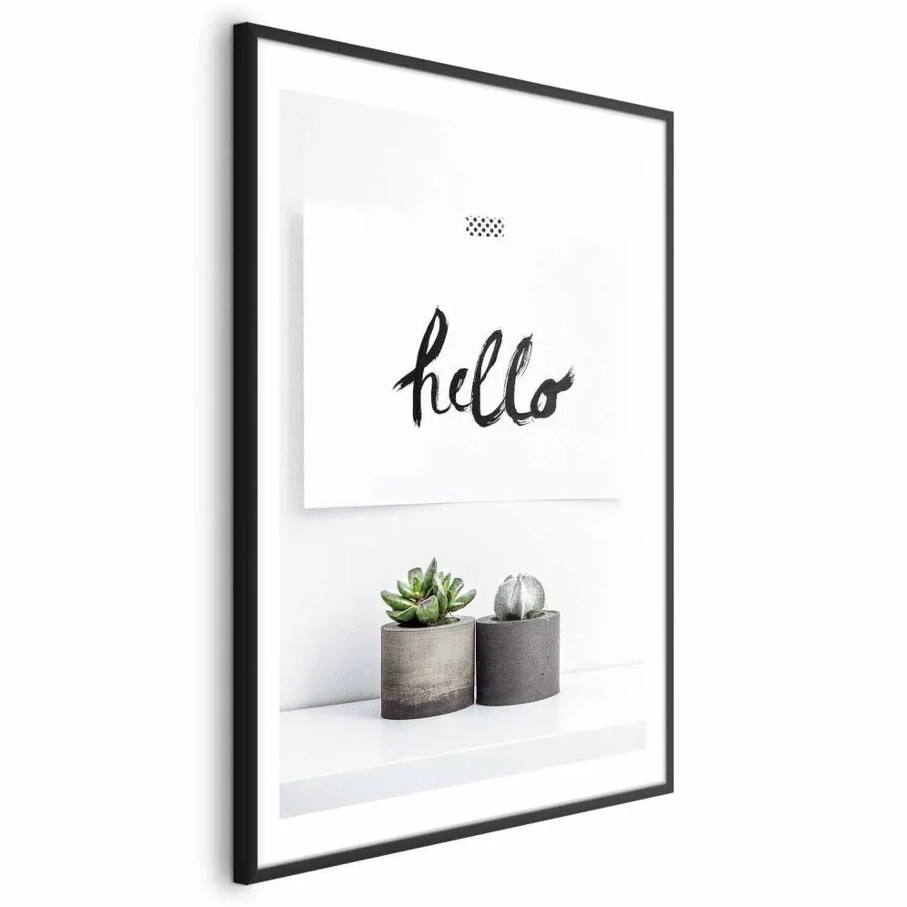 Plakat Skandynawski dom 21x30 cm z ramą czarną z marginesem | MIRAT.