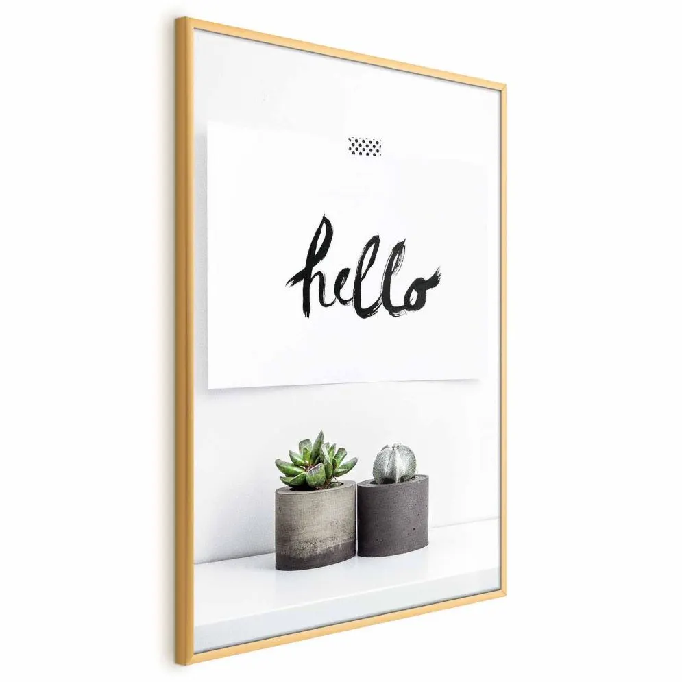 Plakat Skandynawski dom 21x30 cm z ramą złotą bez marginesu | MIRAT.