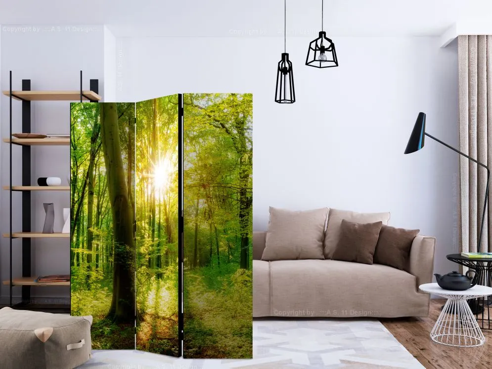 Parawan dwustronny Pejzaże 135x172 cm 3-częściowy żółty | MIRAT.