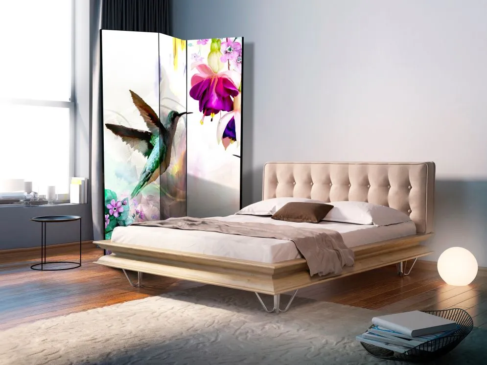 Parawan dwustronny Zwierzęta 135x172 cm 3-częściowy szary | MIRAT.