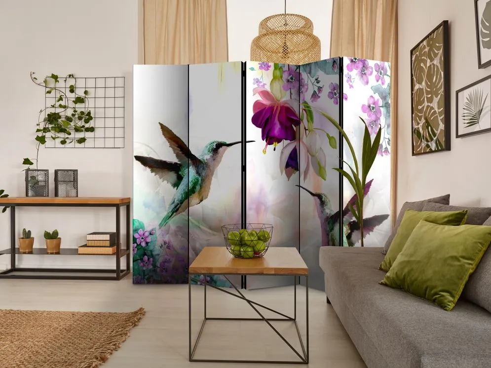Parawan dwustronny Zwierzęta 225x172 cm 5-częściowy wielokolorowy | MIRAT.