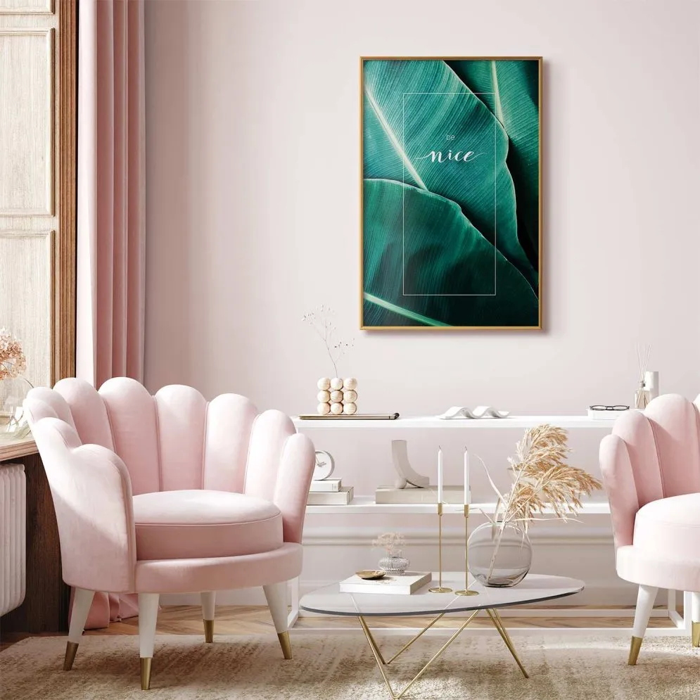 Plakat Be nice 40x60 cm z ramą złotą bez marginesu | MIRAT.