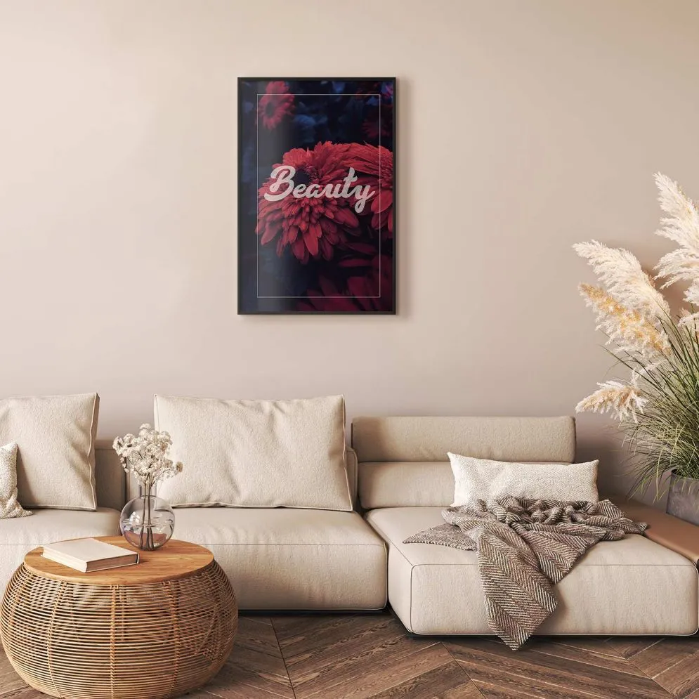 Plakat Beauty 21x30 cm z ramą czarną bez marginesu | MIRAT.