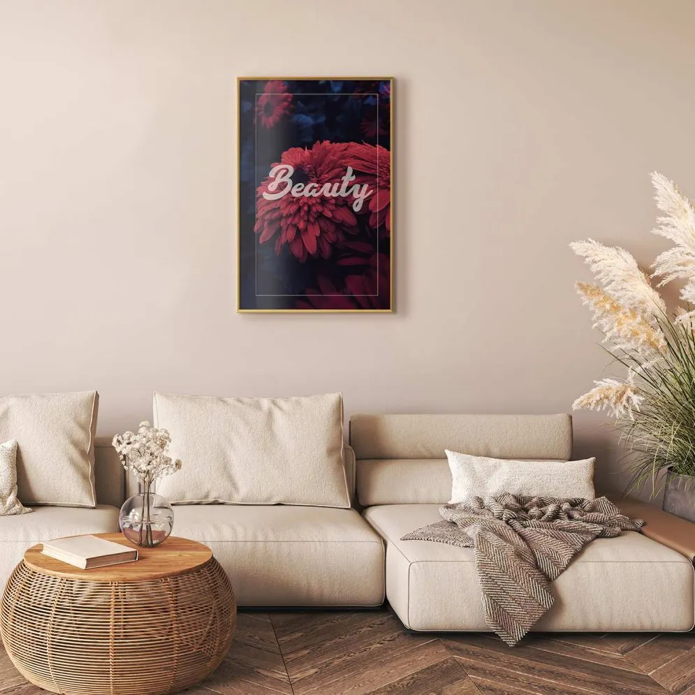 Plakat Beauty 60x90 cm z ramą złotą bez marginesu | MIRAT.