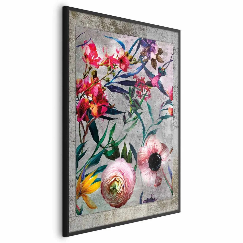 Plakat Rustykalne kwiaty 60x90 cm z ramą czarną bez marginesu | MIRAT.