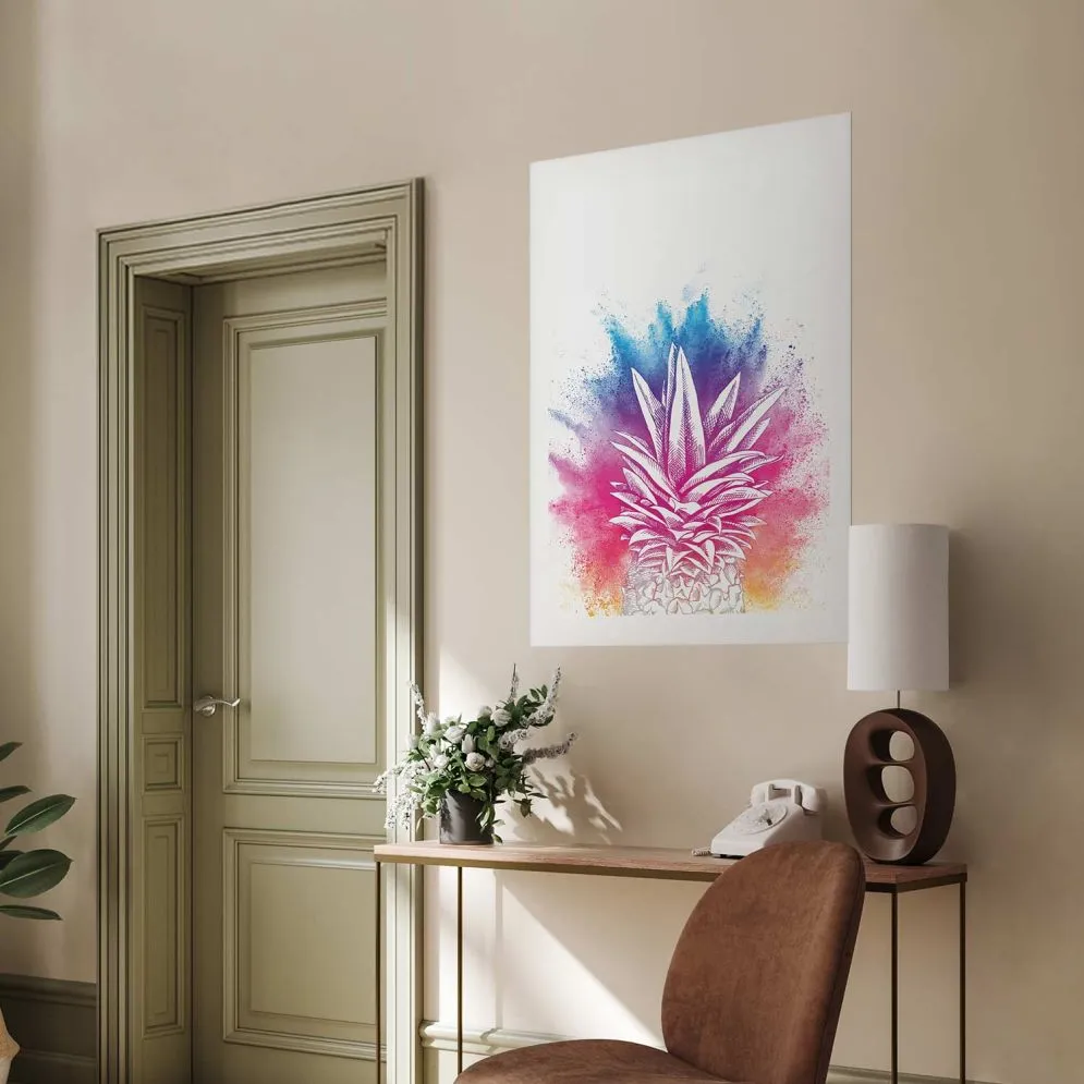 Plakat Kolorowy ananas 21x30 cm bez ramy z marginesem | MIRAT.