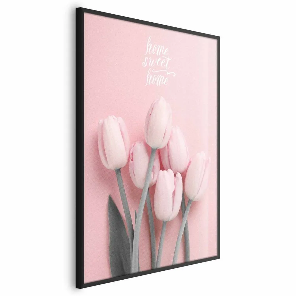 Plakat Sześć tulipanów 60x90 cm z ramą czarną bez marginesu | MIRAT.