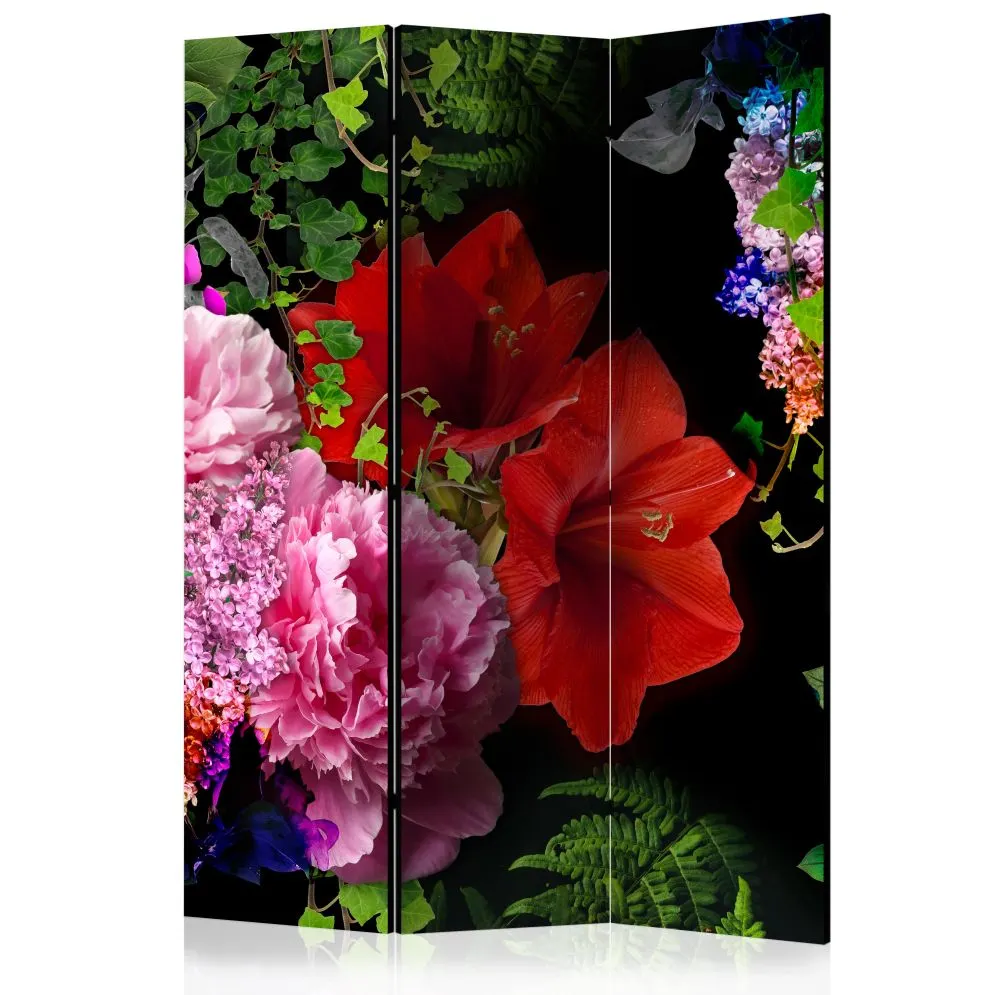 Parawan jednostronny Kwiaty 135x172 cm 3-częściowy wielokolorowy | MIRAT.