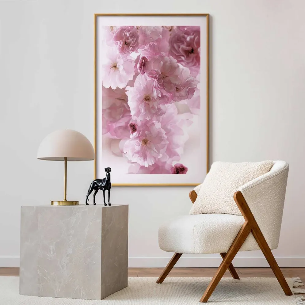 Plakat Kwiecista mgła 21x30 cm z ramą złotą z marginesem | MIRAT.