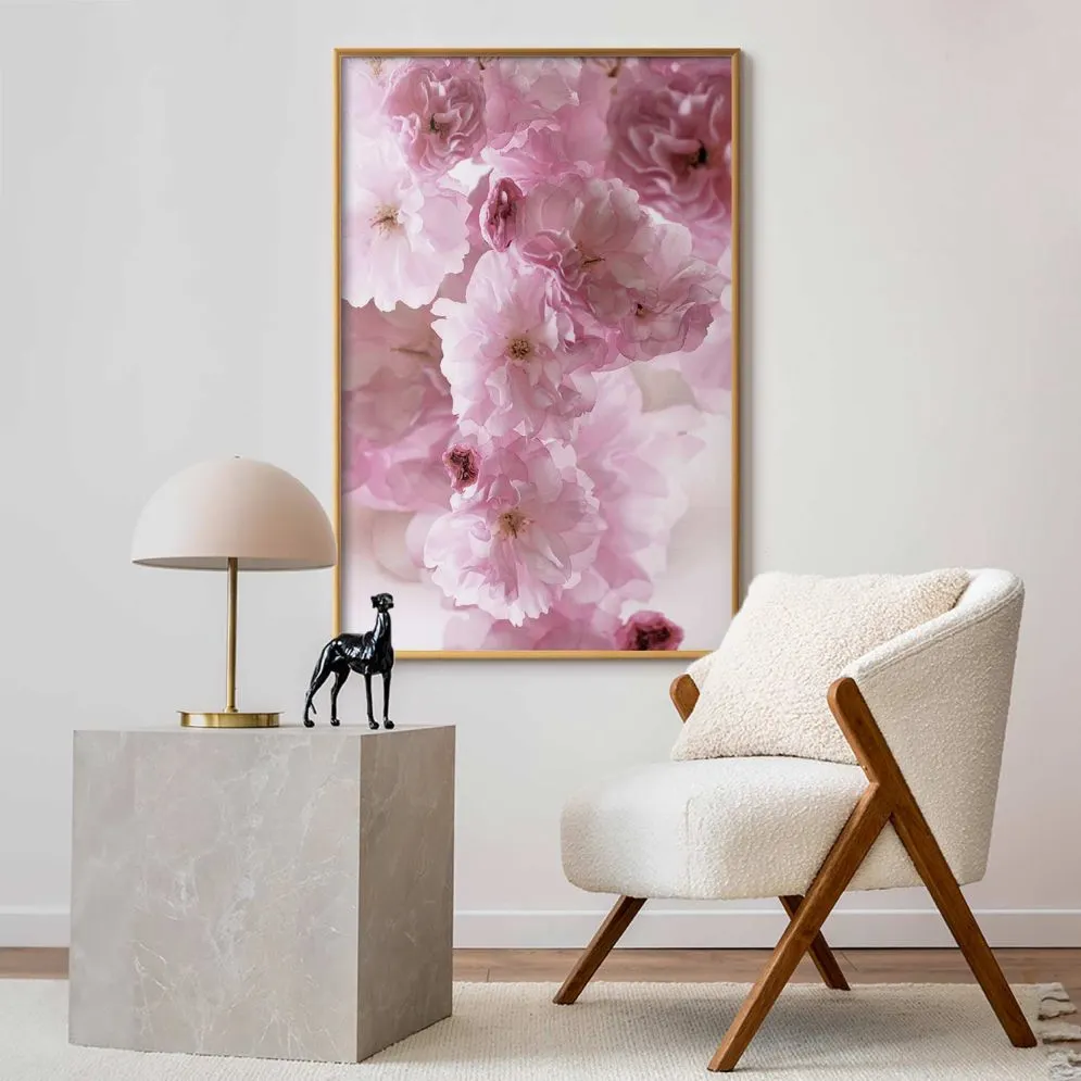 Plakat Kwiecista mgła 60x90 cm z ramą złotą bez marginesu | MIRAT.
